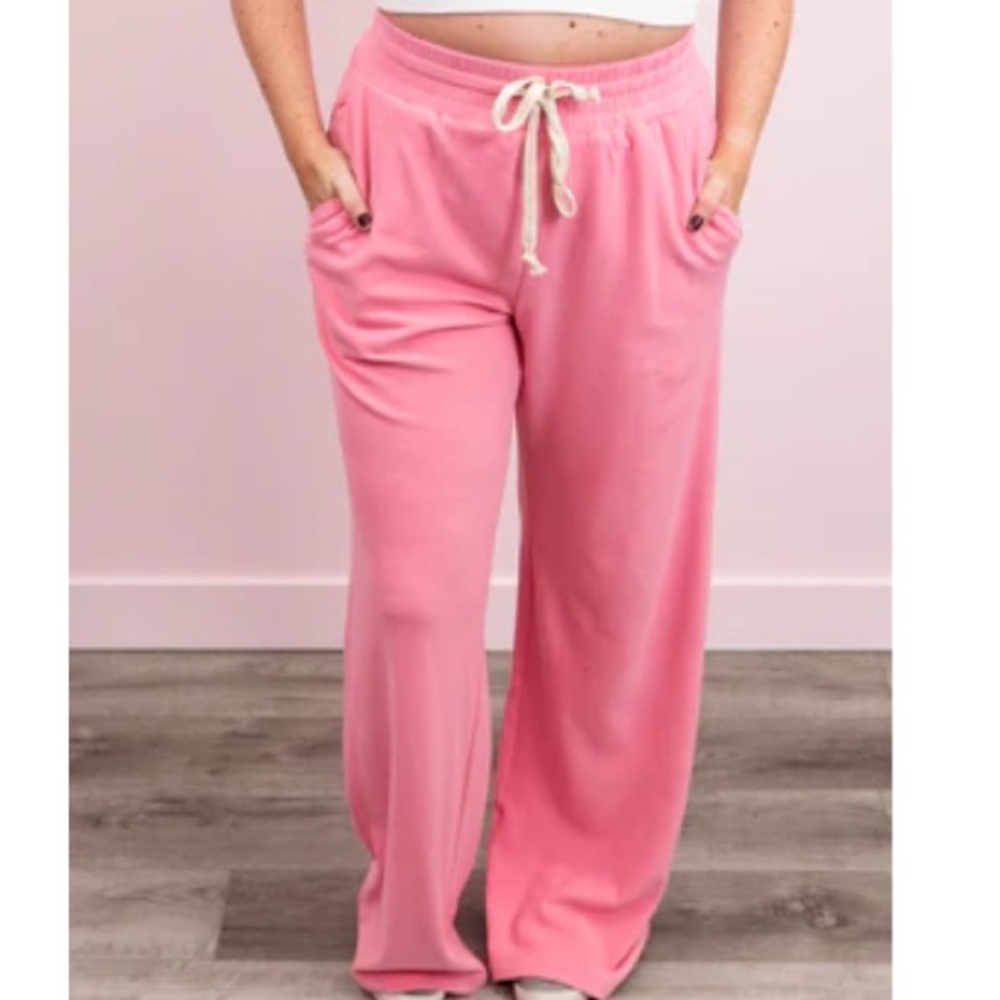 Ampersand pink wide leg comfy joggers
